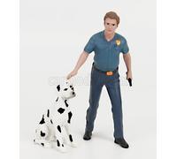 1/24 AMERICAN DIORAMA - FIGURES - FIREFIGHTERS - FIRE DOG TRAINING 76420