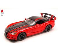 MODELLINO AUTO STATICO BURAGO DODGE VIPER SRT 10 COUPE 2003 ROSSO NERO 1/24