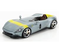 MODELLINO AUTO STATICO DIECAST FERRARI MONZA SP1 2018 SILVER MODELLISMO 1/24