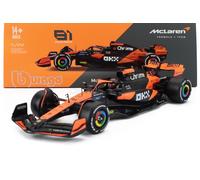 Bburago 1:24 2024 Race McLaren MCL38 con Casco, Norris #4