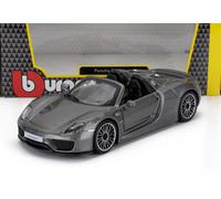 MODELLINO AUTO STATICO DIECAST BURAGO PORSCHE 918 SPYDER 2010 GRIGIO SCALA 1/24