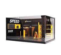 ＡＷＨＡＯ 1/24 Diorama Car Garage Modello Negozio di riparazioni Fai-da-Te Modello Display di Scenario per Diorama, con Bordo