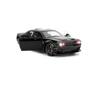 1/24 Dodge Challenger SRT Hellcat modello di auto, modello diecast da collezione con luci e suoni, giocattolo auto pull back per adulti e bambini, regali di compleanno, decorazione (nero)