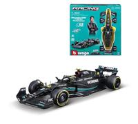 Bburago Kit modellino modellino di Formula 1 F1 in pressofusione, MB W14, Hamilton, scala 1:24, riproduzione di auto da corsa eccezionalmente dettagliata