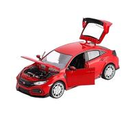 1:24 HONDA CIVIC TYPE-R Diecast Simulated Alloy Sports Car Model Sound And Light Collection Per Ragazzi Giocattoli Metal Vehicles non RC(Rosso)