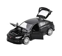 1:24 HONDA CIVIC TYPE-R Diecast Simulated Alloy Sports Car Model Sound And Light Collection Per Ragazzi Giocattoli Metal Vehicles non RC(Nero)