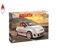 Italeri 3674 500 Abarth (2008), scala 1:24, Plastic Model Kit/Modello in plastica da montare