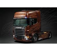Scania R730 V8 Black Amber Camion Truck Plastic Kit 1:24 Model ITALERI