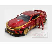 1:24 Jada Chevrolet Camaro Coupe With Iron Man Figure 2016 JADA99724 Modellino