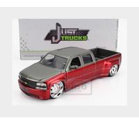 1:24 JADA Chevrolet Silverado Pick-Up Dually 1999 Red Silver JADA35590