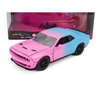 MODELLINO AUTO STATICO DODGE CHALLENGER SRT HELLCAT COUPE CUSTOM 2015 PINK 1/24