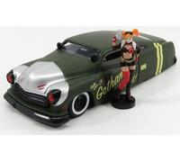 Jada Toys 253255005 DC Comics Bombshells 1951 Mercury, auto giocattolo di Die-cast, porte, bagagliaio e cofano apribile, con figura Harley Quinn in scala 1:24, nero/grigio