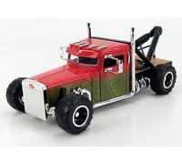 Jada Toys Fast & Furious Hobbs and Shaw Custom Peterbilt Truck, auto modello tuning in scala 1:24, porte apribili, ruota libera, rosso/giallo