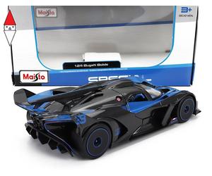 1/24 MAISTO BUGATTI BOLIDE W16 8.0 FOUR-TURBO 1850hp 500km/h 2020 BLUE BLACK