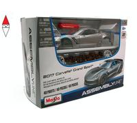 1/24 Maisto Chevrolet Corvette Grand Sport 2017 Grey Met Black 39527-Kit