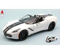 Chevrolet Corvette Stingray 2014 White w/ Back Stripes 1:24 Model 32501 MAISTO