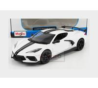 1:24 MAISTO Chevrolet Corvette Stingray Coupe High Wing 2020 White MI31534W