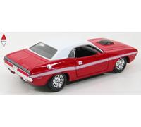 MODELLINO AUTO STATICO MAISTO DODGE CHALLENGER R/T COUPE 1970 ROSSO BIANCO 1/24