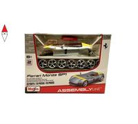 1/24 Maisto Ferrari Monza Sp1 Spider 2019 Silver Yellow 39140-Kit