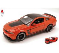 MODELLINO AUTO STATICO MAISTO FORD MUSTANG BOSS 302 2012 ARANCIO NERO SCALA 1/24