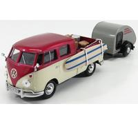1/24 MOTOR-MAX - VOLKSWAGEN - T1 TYPE 2 DOUBLE CABINE WITH TRAILER 1962 79673