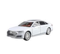 1 24 Per A8 Modello Di Auto In Lega Pressofusa Modello Di Auto In Scala Giocattolo Con Suono E Luce(White)