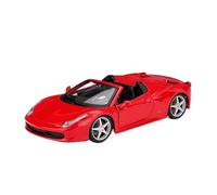 1:24 per FERRARI 458 Spider Blu Rosso Sport Car Simulazione statica Pressofuso in lega Modello di auto non includere batterie(Red)
