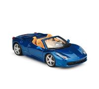1:24 per FERRARI 458 Spider Blu Rosso Sport Car Simulazione statica Pressofuso in lega Modello di auto non includere batterie(Blue)