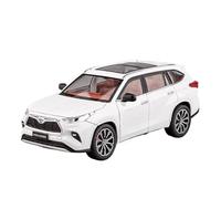 1:24 Per Highlander SUV Modello In Lega Auto Pressofusa Metallo Fusione Suono E Luce Auto Per Ragazzi Giocattoli Giocattoli Metal Vehicles non RC(White)