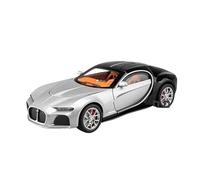 1:24 Per Il Modello Di Auto In Lega Atlantic, Illuminato Con Suoni Autentici, Perfetto Per I Bambini E Gli Appassionati Di Auto(Silver black)