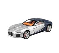 1:24 Per Il Modello Di Auto In Lega Atlantic, Illuminato Con Suoni Autentici, Perfetto Per I Bambini E Gli Appassionati Di Auto(Silver blue)