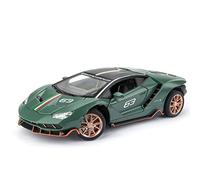1:24 Per Lamborghini LP770-4 Modello di auto finito in lega pressofusa Tirare indietro il suono e l'auto giocattolo leggera(verde)