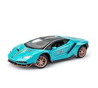 1:24 Per Lamborghini LP770-4 Modello di auto finito in lega pressofusa Tirare indietro il suono e l'auto giocattolo leggera(Blu)