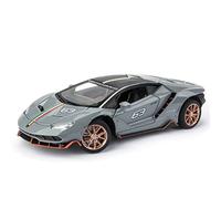 1:24 Per Lamborghini LP770-4 Modello di auto finito in lega pressofusa Tirare indietro il suono e l'auto giocattolo leggera(Gray)