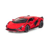 1:24 per Lamborghini per SIAN Sport Diecast Sound Super Racing Pull Car Model non include le batterie(Red)