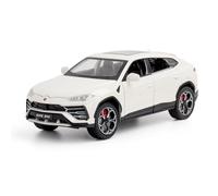 1 24 Per Lamborghini URUS Bison Modello di auto in lega 21CM Collezione di giocattoli da scrivania decorati in memoria dei ragazzi(White)