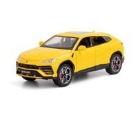 1 24 Per Lamborghini URUS Bison Modello di auto in lega 21CM Collezione di giocattoli da scrivania decorati in memoria dei ragazzi(Yellow)