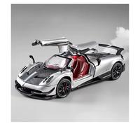 1:24 Per Pagani Huayra Alloy Diecast Sports Cars Sound Light Opened Pull Back Spray Version Modelli Macchinine Mini Auto(Gray)