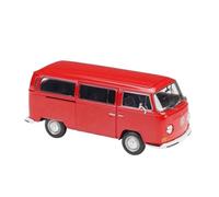 1:24 Per Volkswagen 1963 T1 BUS Van Simulazione Modello Di Auto In Lega Artigianato Decorazione Collezione Giocattolo(Rosso)