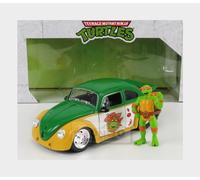 MODELLINO AUTO STATICO VOLKSWAGEN BEETLE 1962 MICHELANGELO NINJA TURTLES 1/24