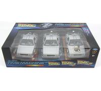 Welly Diecast Car Models Back To The Future 1, 2, 3 Trilogy Delorean Time Machine Set auto, scala 1/24, Argento, 22400-3G