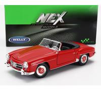 MODELLINO AUTO STATICO WELLY MERCEDES 190SL CABRIOLET 1955 NERO SCALA 1/24