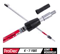 1.2m-2.1m Prodec Metallo Telescopico Pittura Rullo Alluminio Palo di Estensione