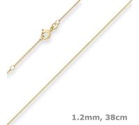 1,2mm Collana ad Ancora Piatto Collier IN 333 Oro Giallo 38cm Con Zwischenöse
