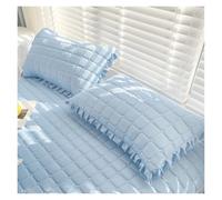 1/2pc Latex Thickened Cooling Pillowcase Korean Style Ruffled Summer Pillow Cases Solid Ice Silk Breathable Cover(White,48x74cm 1 pcs)
