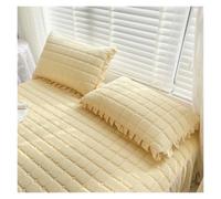 1/2pc Latex Thickened Cooling Pillowcase Korean Style Ruffled Summer Pillow Cases Solid Ice Silk Breathable Cover(Yellow,48x74cm 1 pcs)