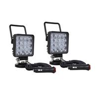 1/2pcs 48W 36W staffa di base magnetica barra luminosa da lavoro a LED lampada for auto portatile fascio di inondazione 4x4 ATV camion trattore fuoristrada barca(2pcs 48W Flood Beam)