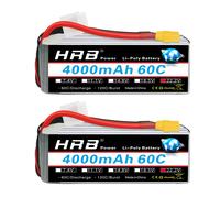 1/2pcs HRB 6S Lipo Batteria 22.2V 4000mah Drone Batteria 60C XT90 Connettore EC5 Spina per RC Auto Droni RC Elicottero Aereo