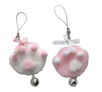 1/2pcs Telefono Fascino Peluche Portachiavi Accessorio Con Pendente Arco Catena Versatile Portachiavi Fatto A Mano Ornamento Gioielli Per Ragazze E Donne, Set, Taglia unica