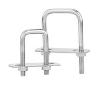 1/2set 304 Stainless Steel M6 M8 M10 U-Shaped Screw Square Pipe Clamp Right Angle U-Shaped Square Clamp Square Clamp Bolt(M6x25x70-2set)